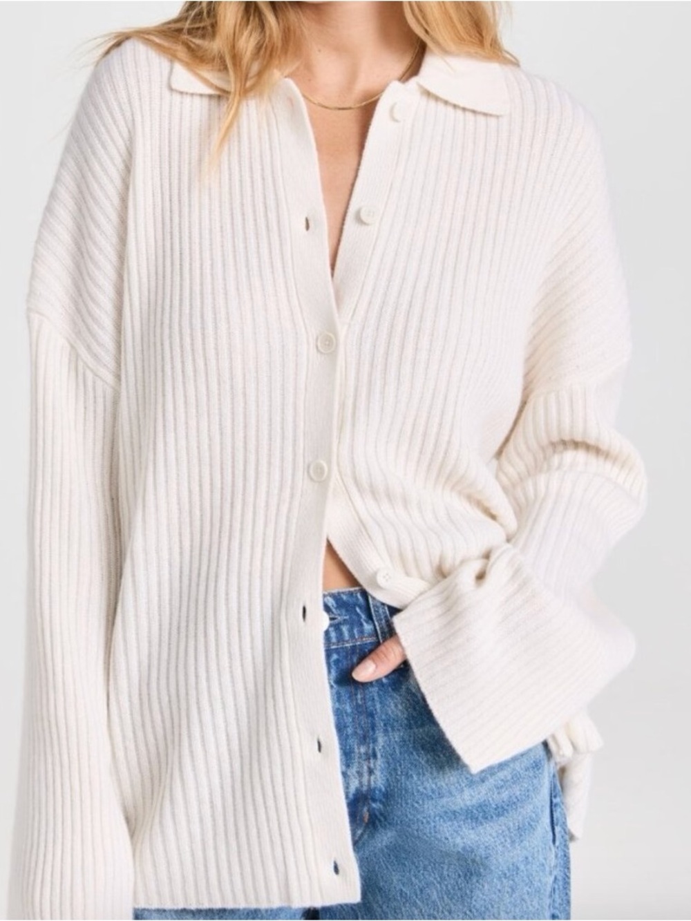 Reformation Fantino Cashmere Collared Cardigan